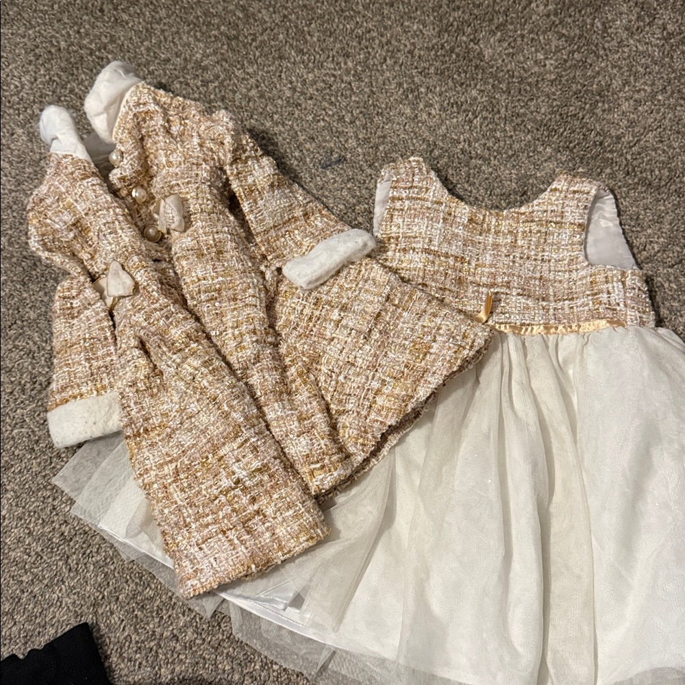 Elegant Tweed Coat and Dress Set